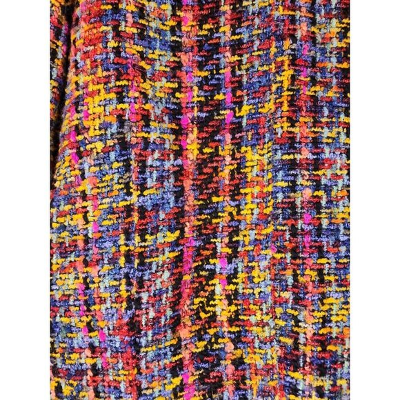 Chico's 1 Colorful Tweed Woven Blazer Jacket Button-Front - Picture 12 of 14